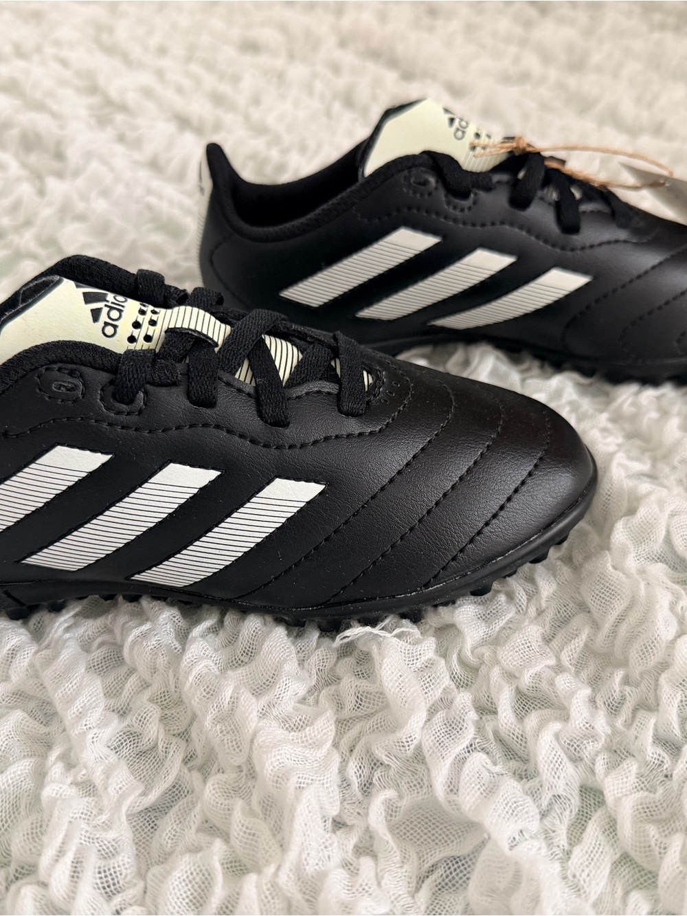 adidas Kids Black and White Turf Soccer Shoes